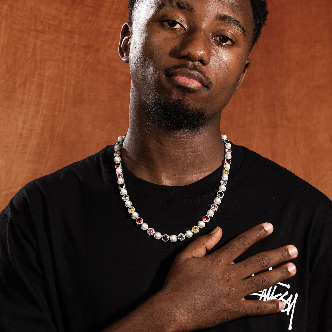 Creative multicolored pearl necklace