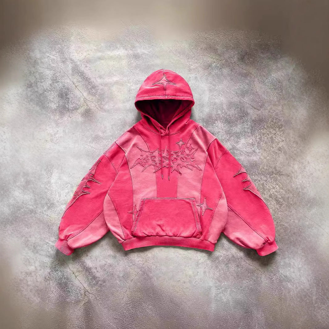 Y2K Star Pattern Patchwork Hoodie