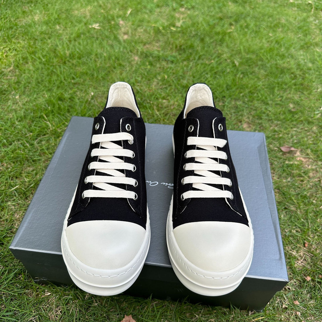 Low-Top Men's Shoes Casual Thick-Soled Canvas Sneakers