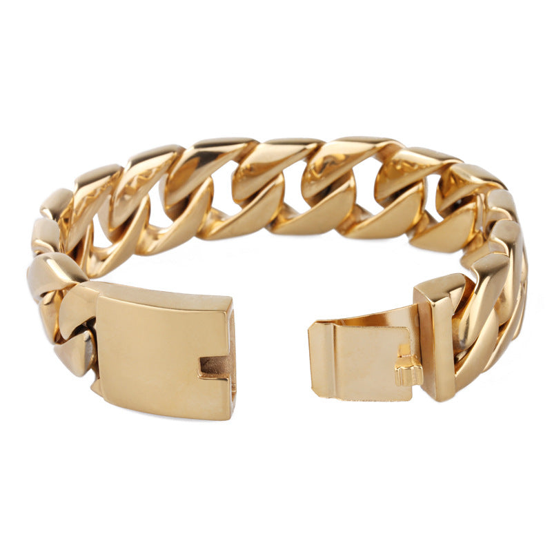 Thin 20mm Cuban chain stainless steel bracelet