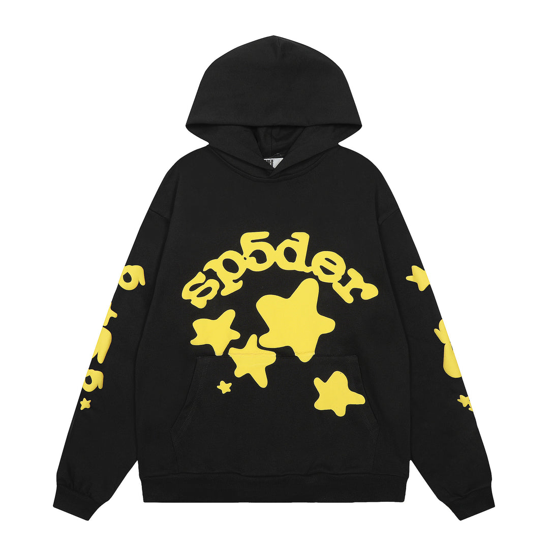Sp5der 555555 star pattern hooded trousers and sweatshirt