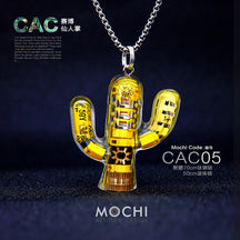 Cyberpunk Cactus yellow Necklace