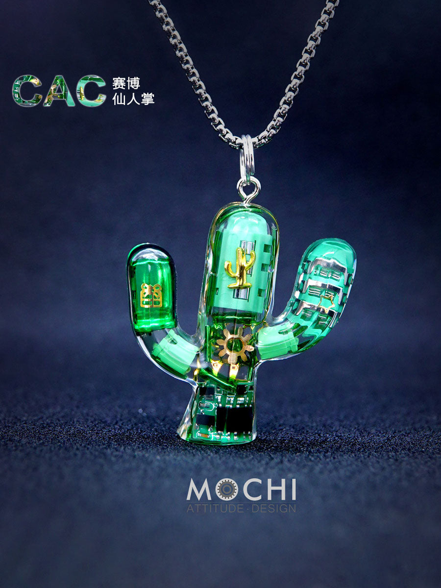 Cyberpunk Cactus green Necklace