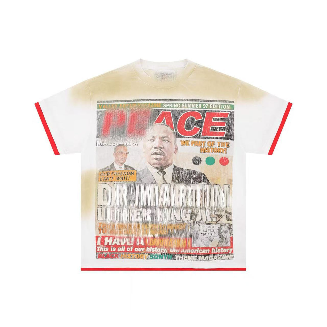 VAL Washed and Distressed Streetwear T-Shirt
