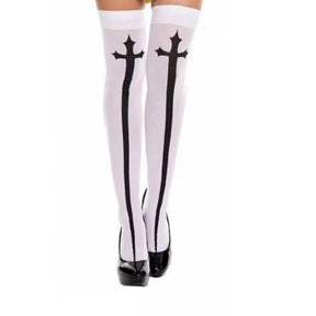 Halloween PU leather nun costume