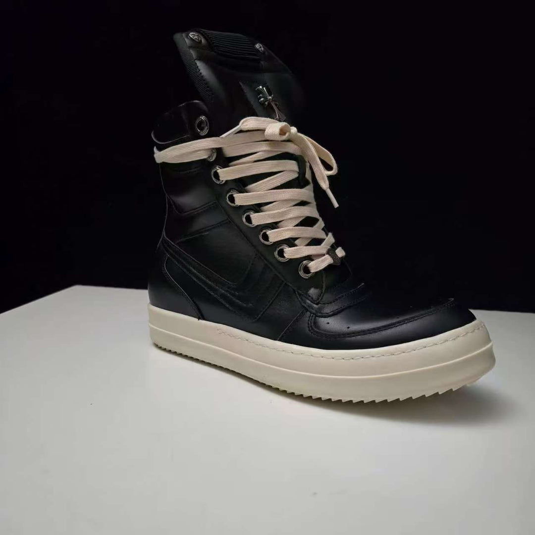 Chrome Hearts Style Mid-Top Sneakers with Platform Sole