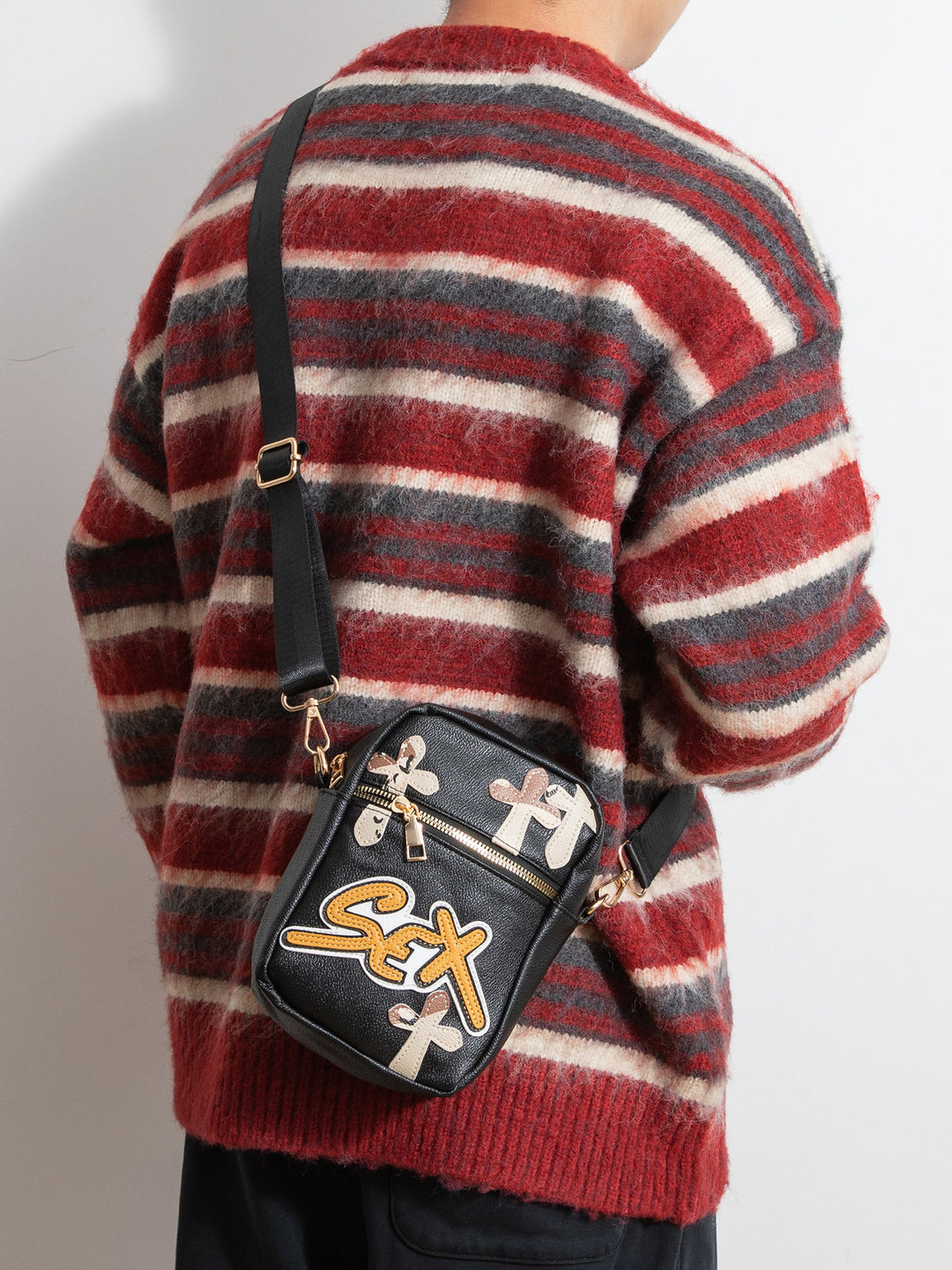 Chrome Hearts camouflage cross sports PU leather shoulder bag