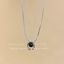 Titanium steel pearl clavicle necklace