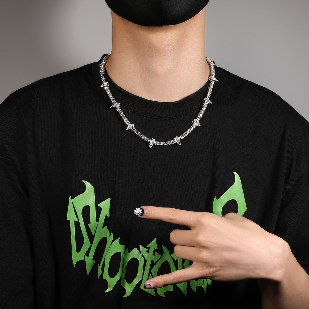 Hip-hop Black Panther zircon tennis chain