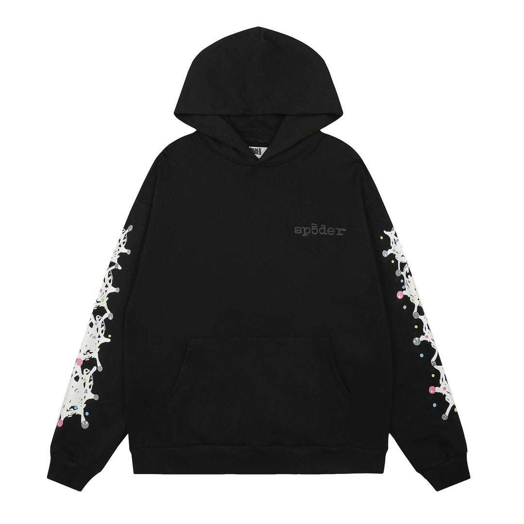 Sp5der 555555 star pattern hooded trousers and sweatshirt