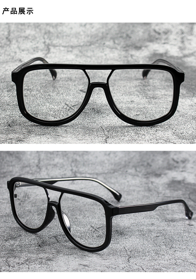 Retro oversized aviator clear glasses