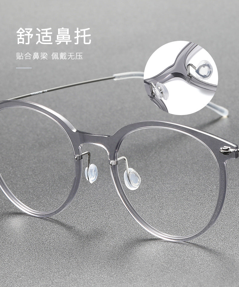 Black Round Eyeglasses Timeless Acetate & Gold Titanium Design