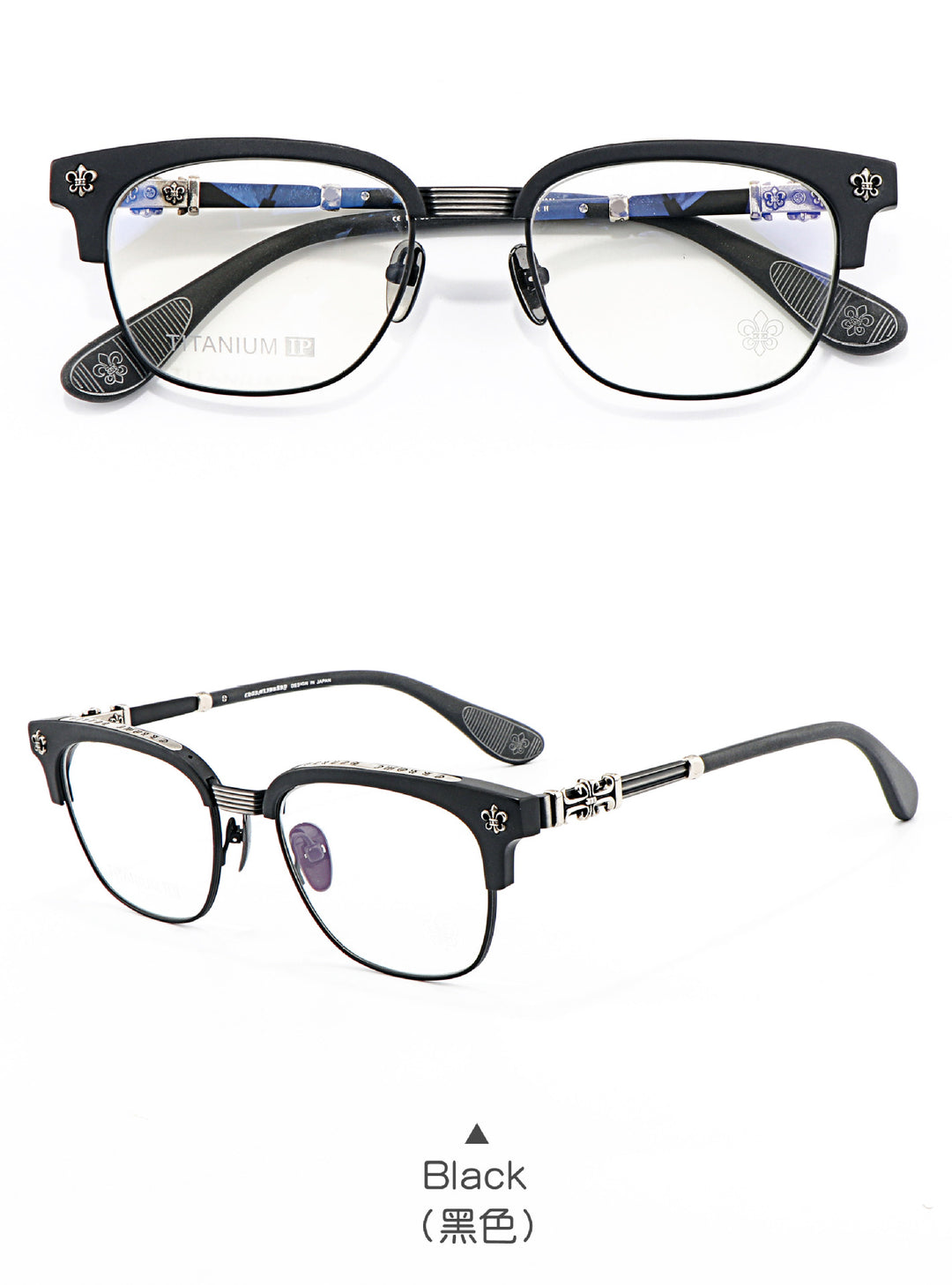 Chrome Hearts Chic Understated Luxury Style Half-Rim Glasses