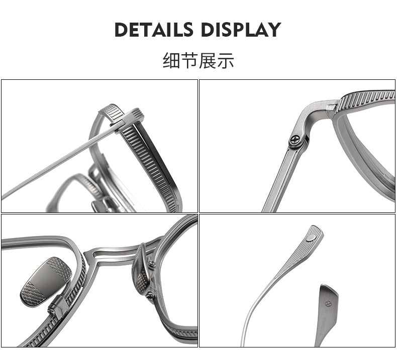 Matte Black Titanium Square Eyeglasses Frame