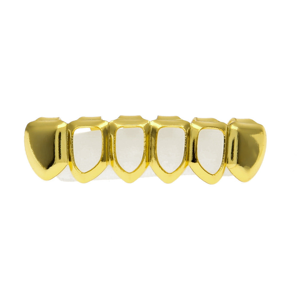 Hip-hop polished braces with gold electroplating