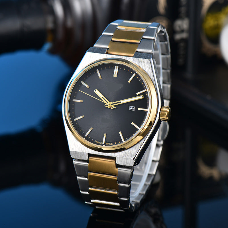 Classic Simple and Generous Solid Steel strap Watch