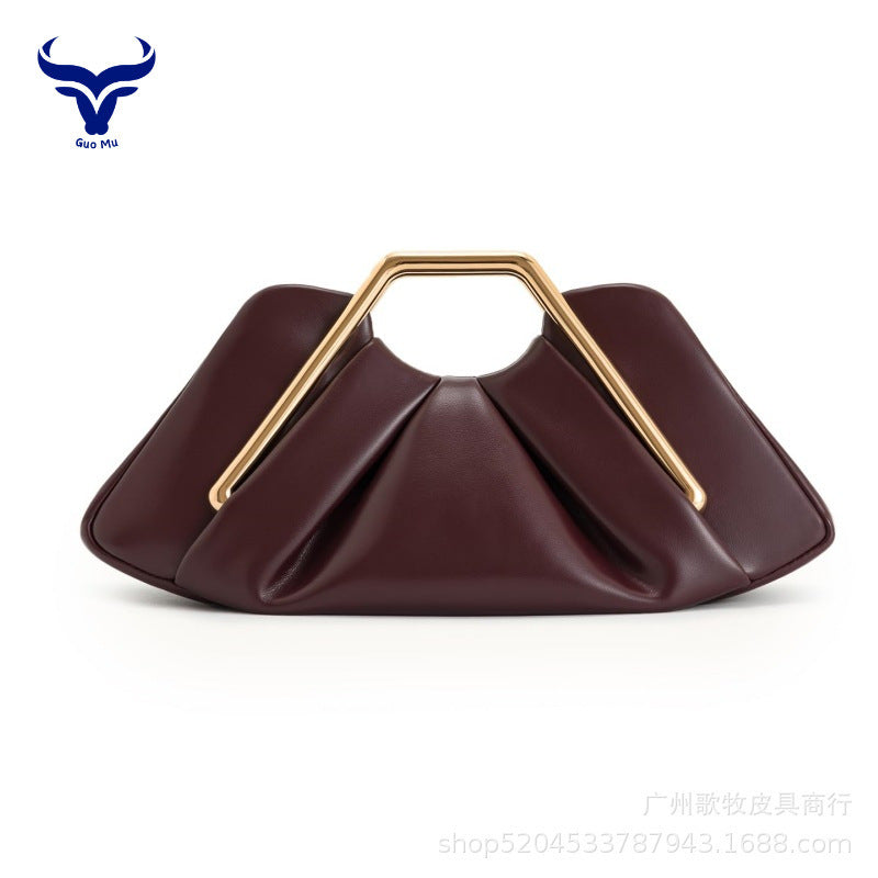 Retro PU "Cloud" Ruched Handbag