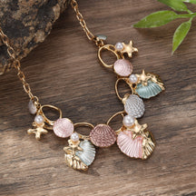 starfish necklace color oil painting shell necklace
