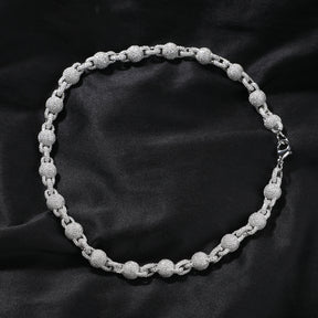 10mm Micropaved 5A Zirconia Ball Chain Necklace