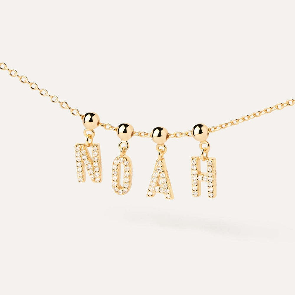 Letter full diamond DIY necklace clavicle chain