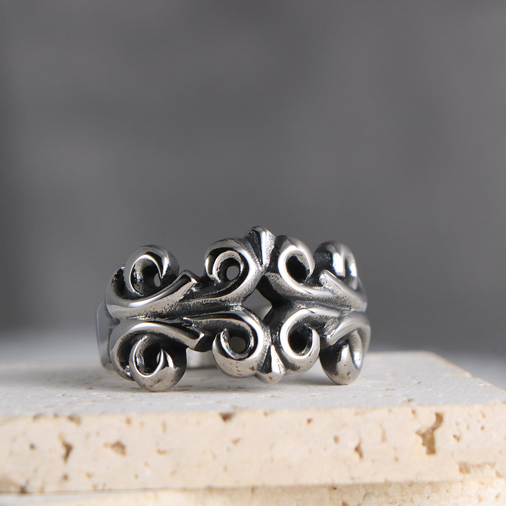 Carved Hollow-Out Punk Style Rings