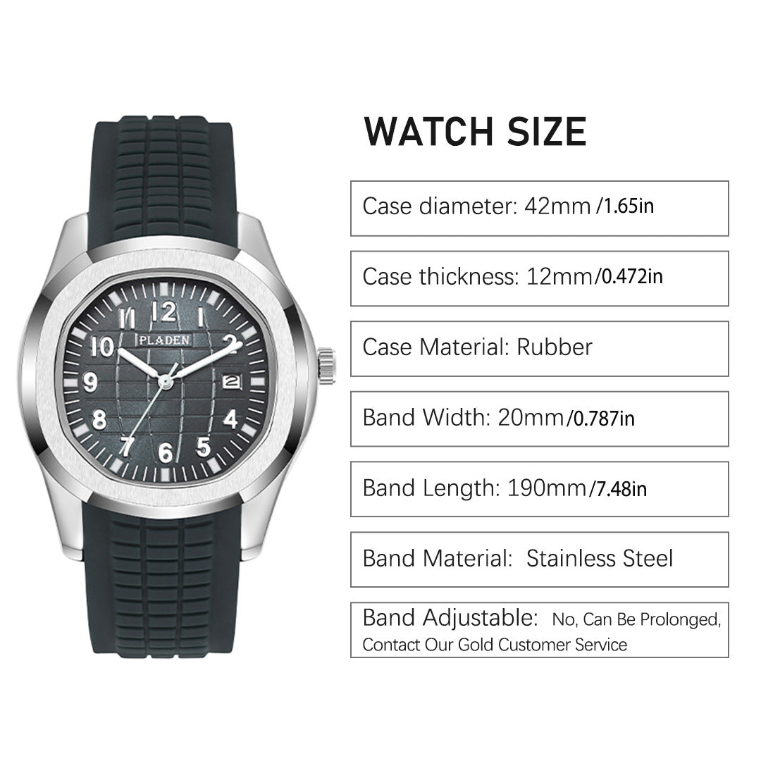 Grenade Luminous Silicone Strap Quartz Watch