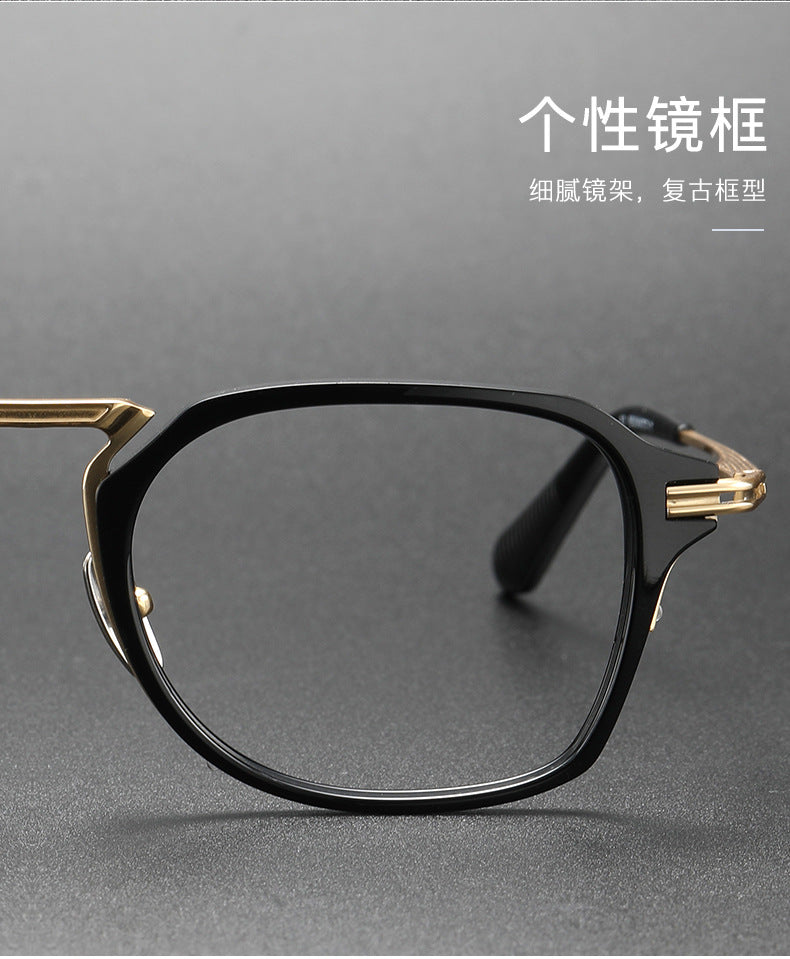 Handcrafted retro square acetate eyeglass frame