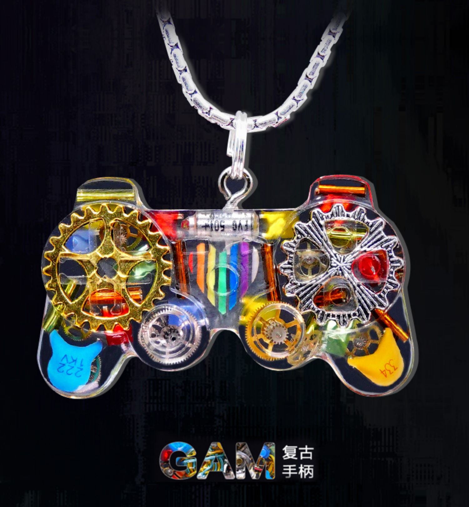 Original Cyberpunk Retro Industrial Wind Necklace Hip Hop Gamepad Pendant