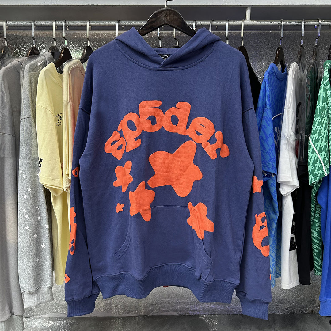 Y2K Sp5der Letter Print 555 Hoodie