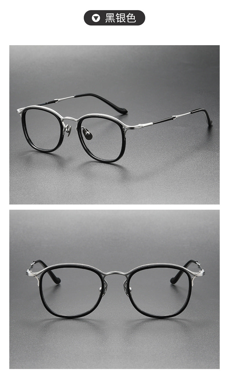 Retro Pure Titanium Acetate Round Frame Glasses