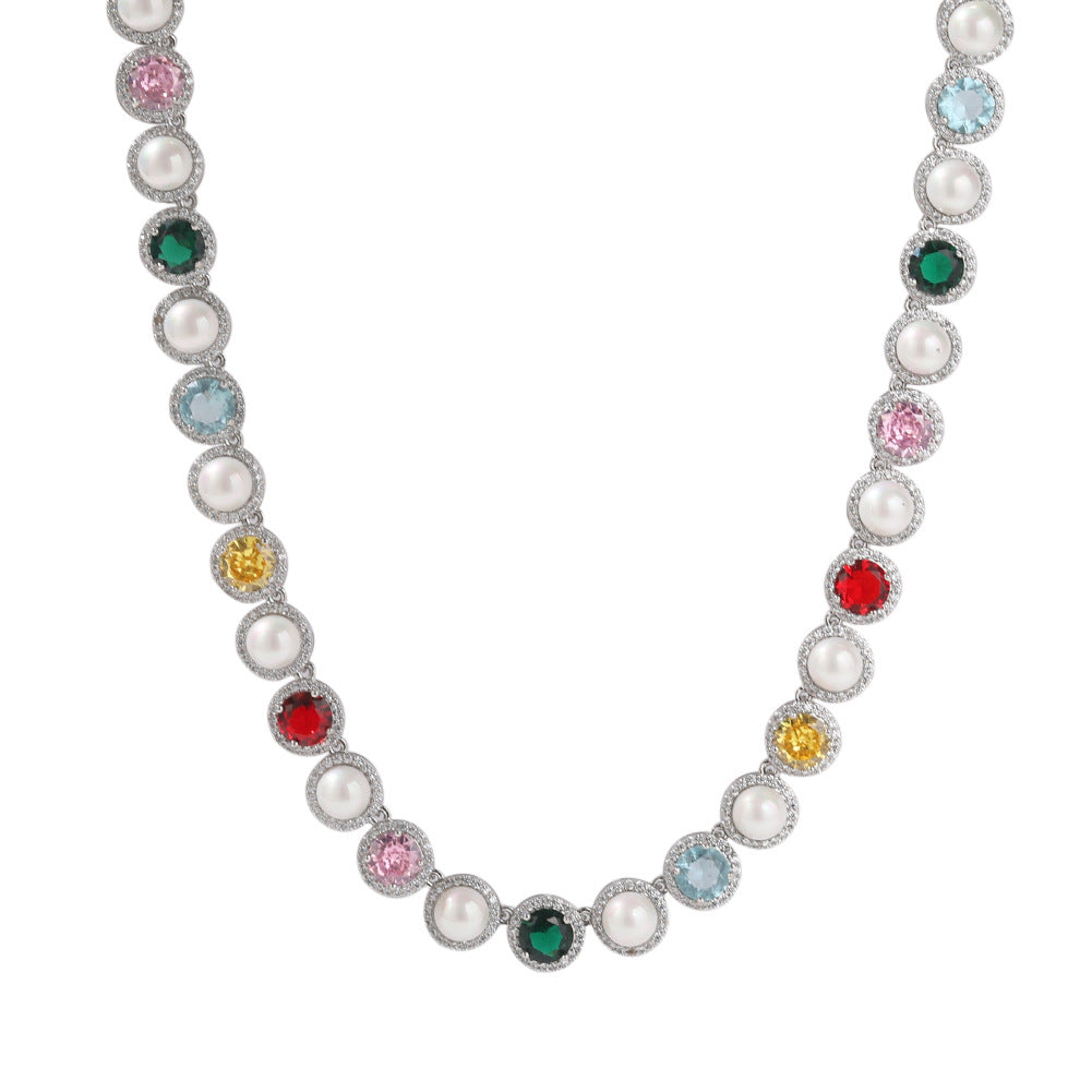 Creative multicolored pearl necklace