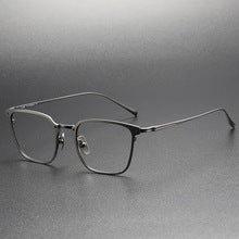 Pure titanium square frame eyeglasses for a slimmer face