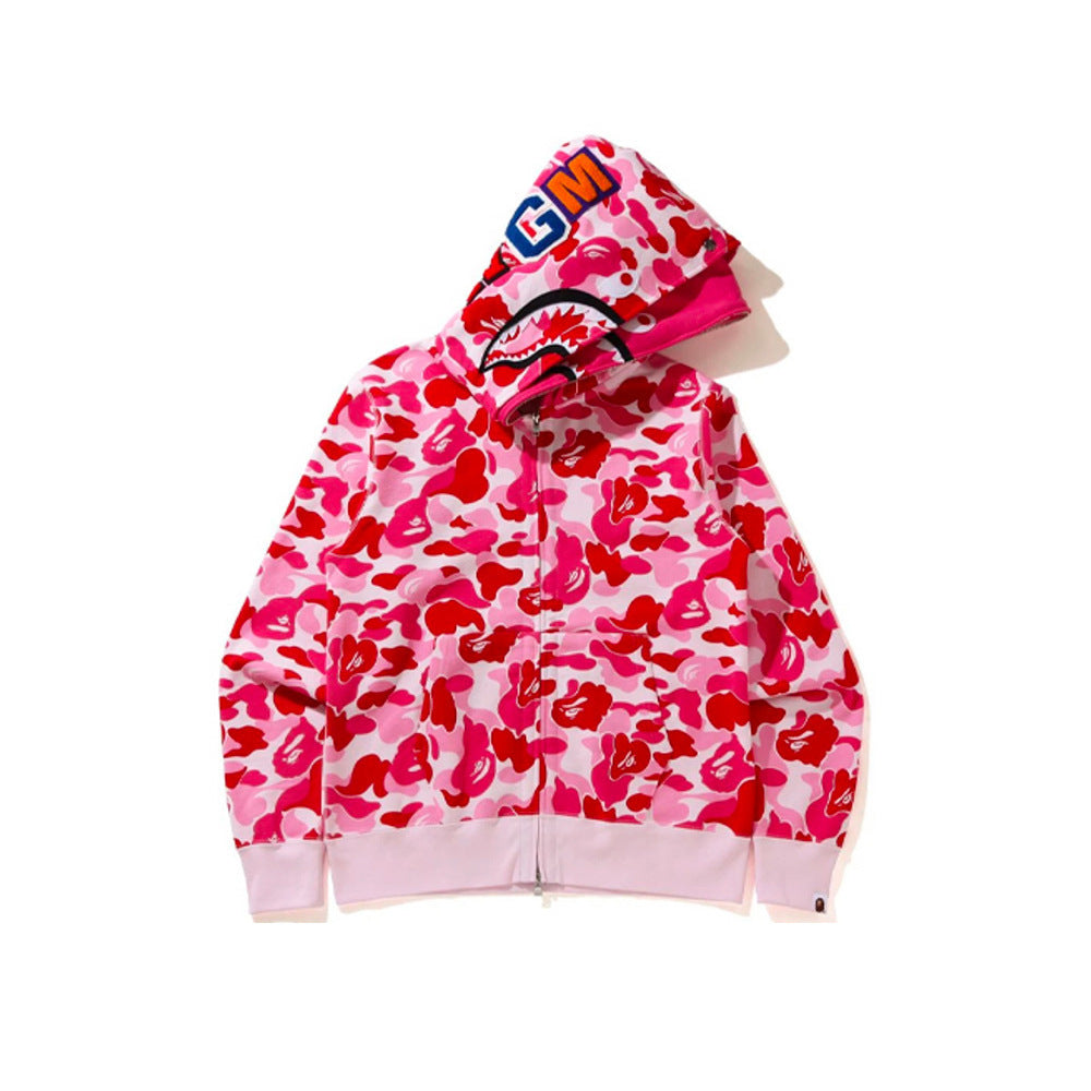 BAPE Shark camouflage hooded cardigan jacket