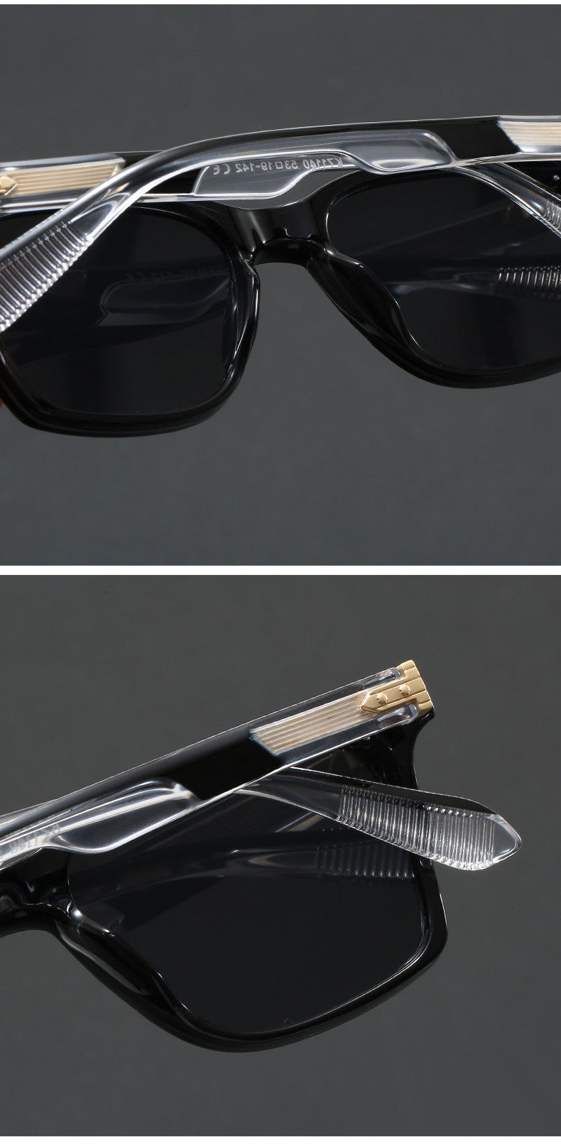 Retro luxury square polarized sunglasses