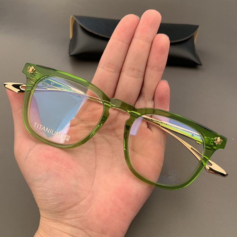 Chrome Hearts square acetate, pure titanium eyeglasses for nearsightedness