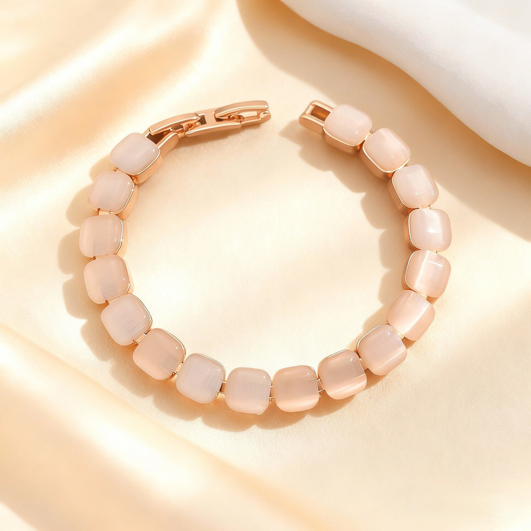 Rose Gold Geometric Cat's Eye Bracelet