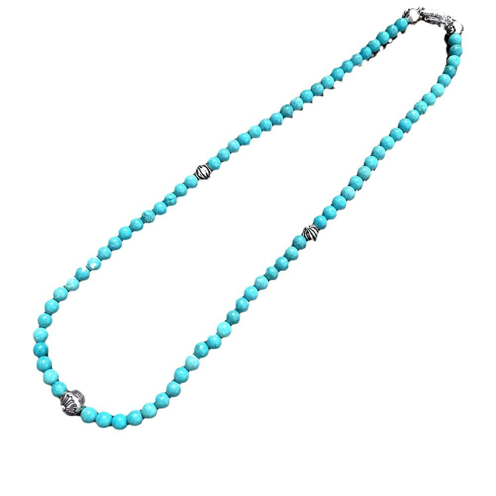 turquoise chrome hearts cross necklace