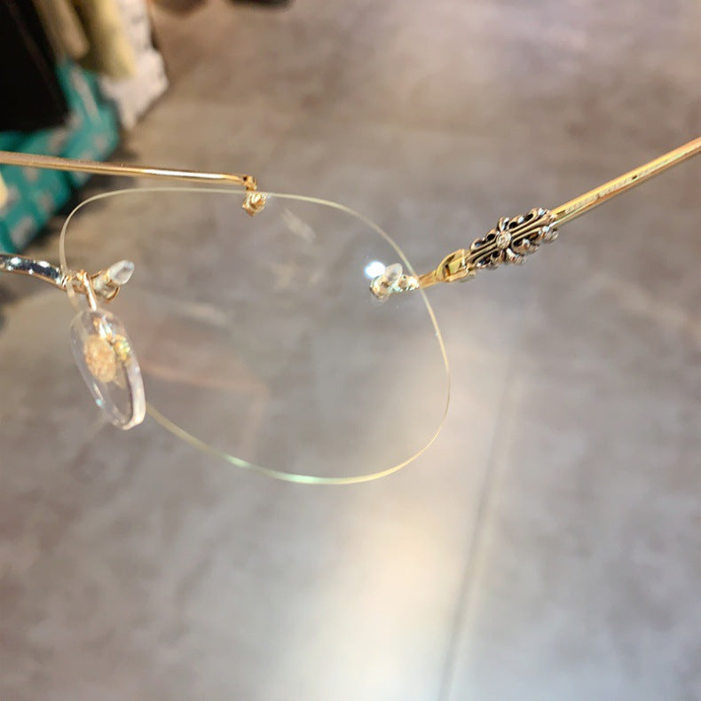 Chrome Hearts Rimless Prescription Goggles Wide-Fit Aviator Eyewear