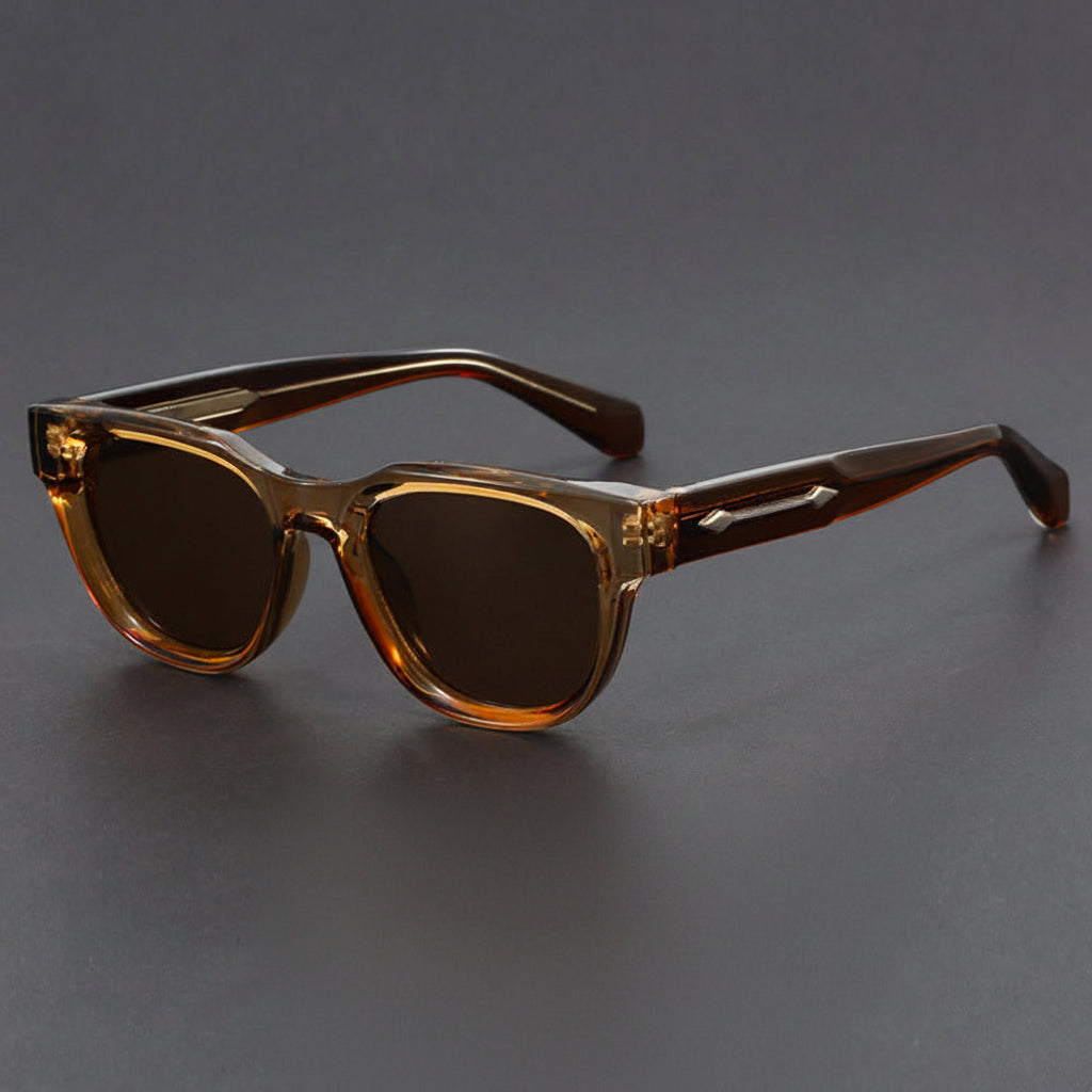 Small square propionate pin inserted sunglasses