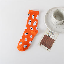 Halloween ghost middle-tube socks