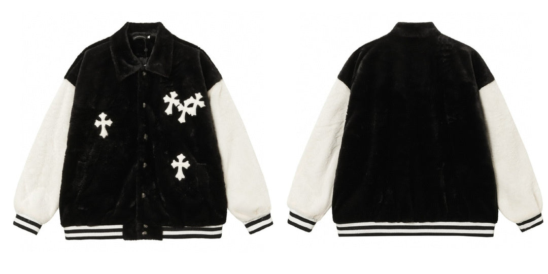 Chrome Hearts Embroidered Cross Baseball Jacket