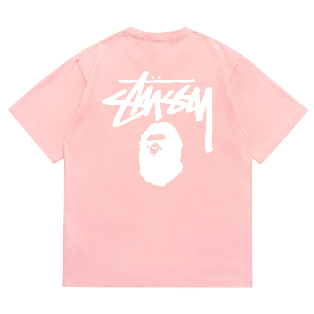 BAPE loose fit short-sleeved letter print t-shirt