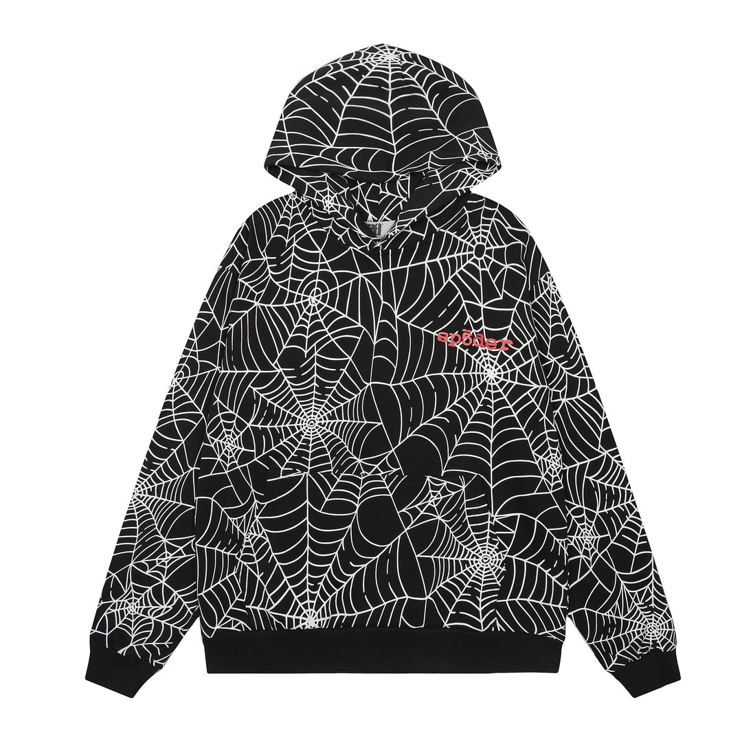 Sp5der 555555 star pattern hooded trousers and sweatshirt