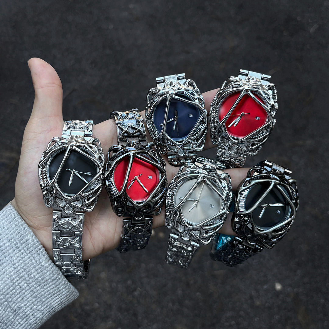 Y2K Spiderweb Alabaster Water-Resistant Wristwatch