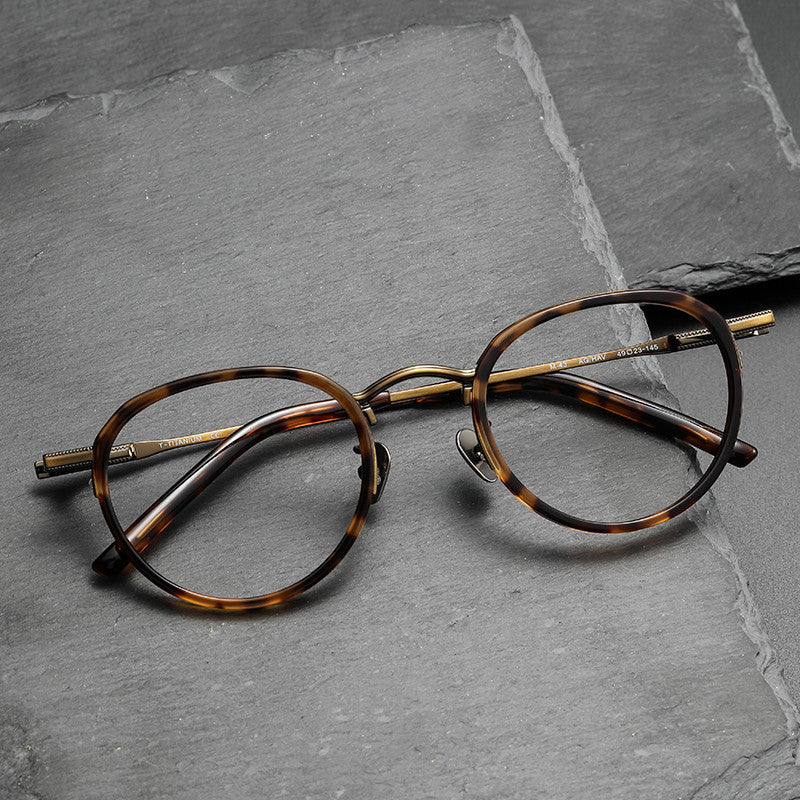 Mixed-Color Pure Titanium Eyeglass Frames