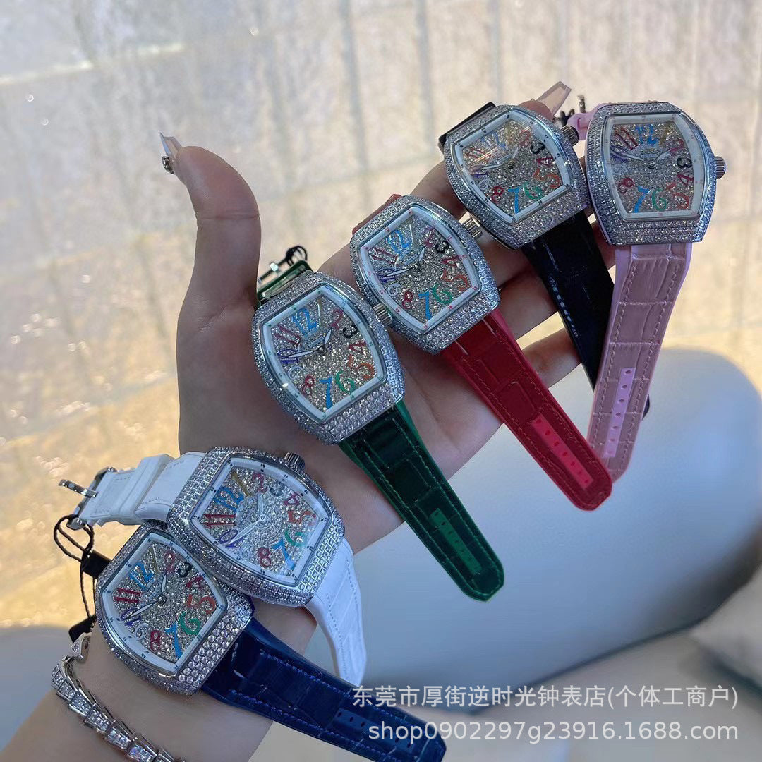 FM-Style Starry Sky Tonneau-Shaped Large-Dial Watch