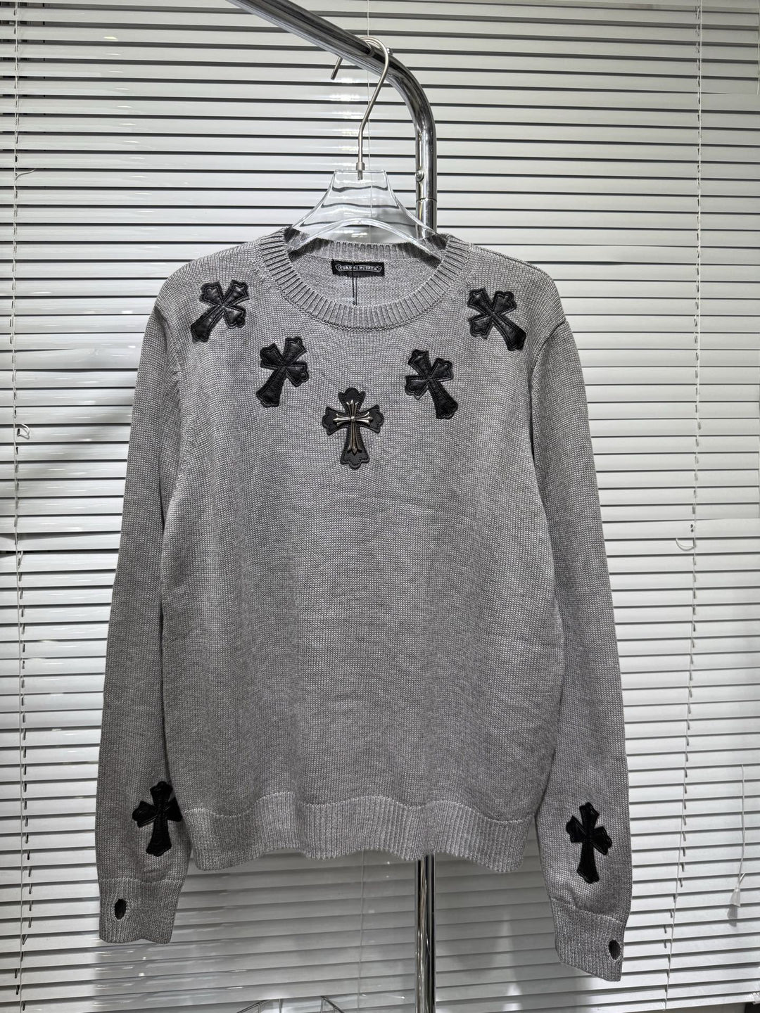 Chrome hearts cross cotton knitted cardigan sweater