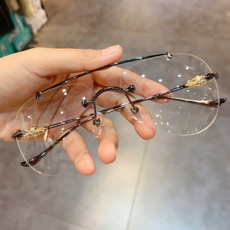 Chrome Hearts Rimless Prescription Goggles Wide-Fit Aviator Eyewear