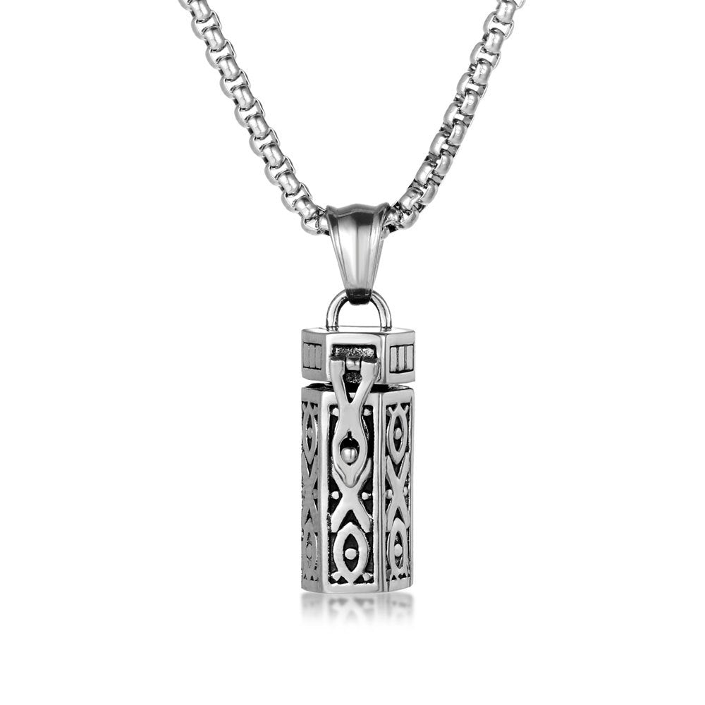 Aromatherapy Essential Oil Hollowed-out Silver Necklace