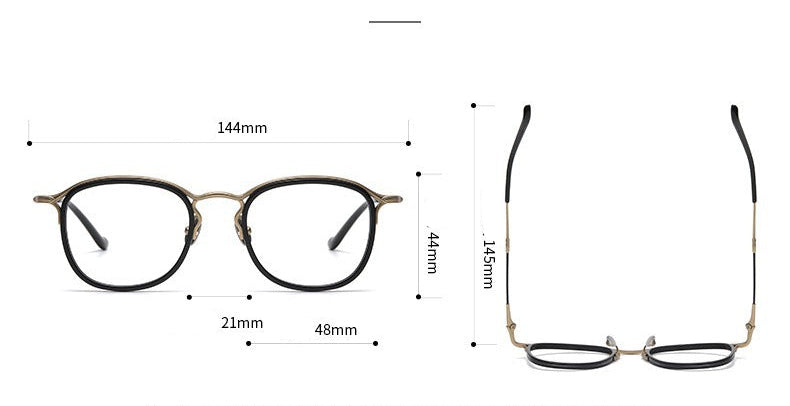 Retro Pure Titanium Acetate Round Frame Glasses